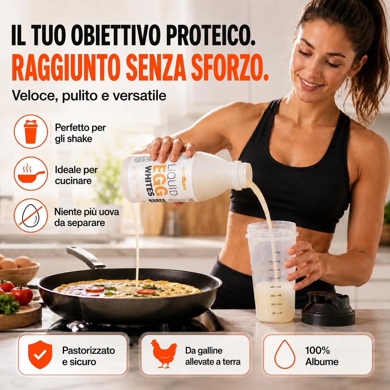 GymBeam Albumi Liquidi 1000 g Proteine 10,2 g Pastorizzati