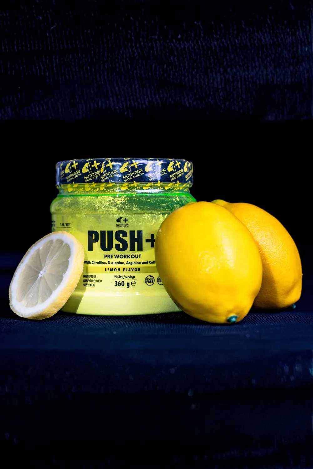 4 Plus Nutrition Push+ pre workout 360 g beta alanina energia