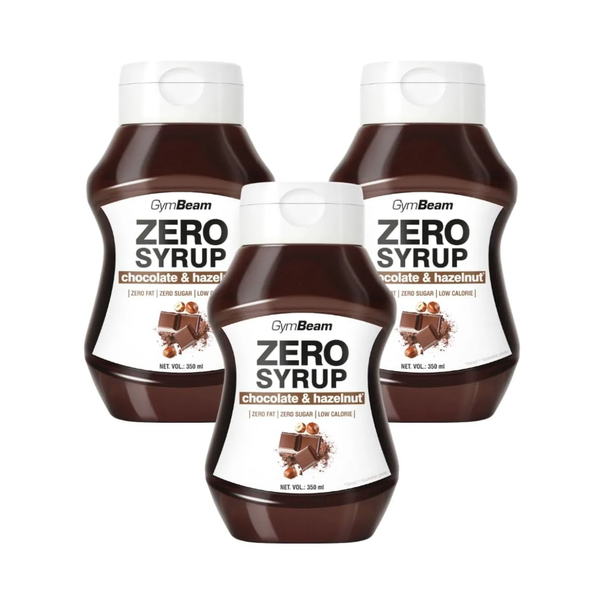 GymBeam Sciroppo ZERO sciroppo 350 ml cioccolato e nocciola