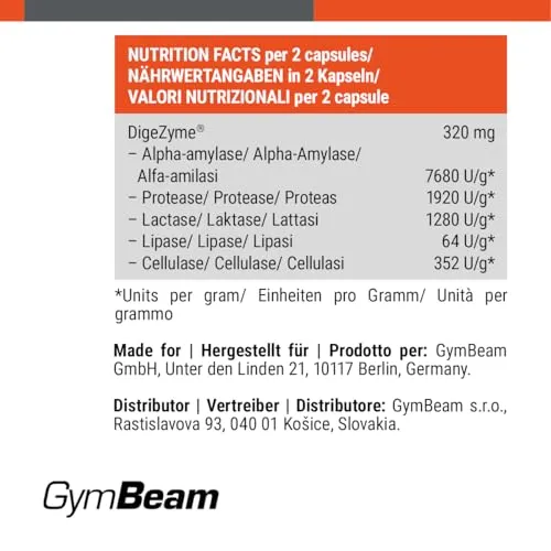GymBeam DigeZyme Enzimi Digestivi Capsule Multienzima