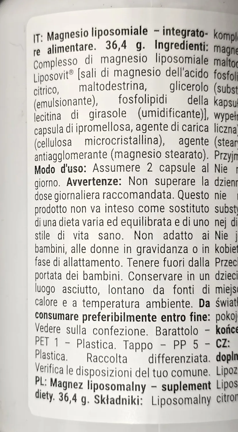 GymBeam Magnesio Liposomiale capsule alto assorbimento 95%