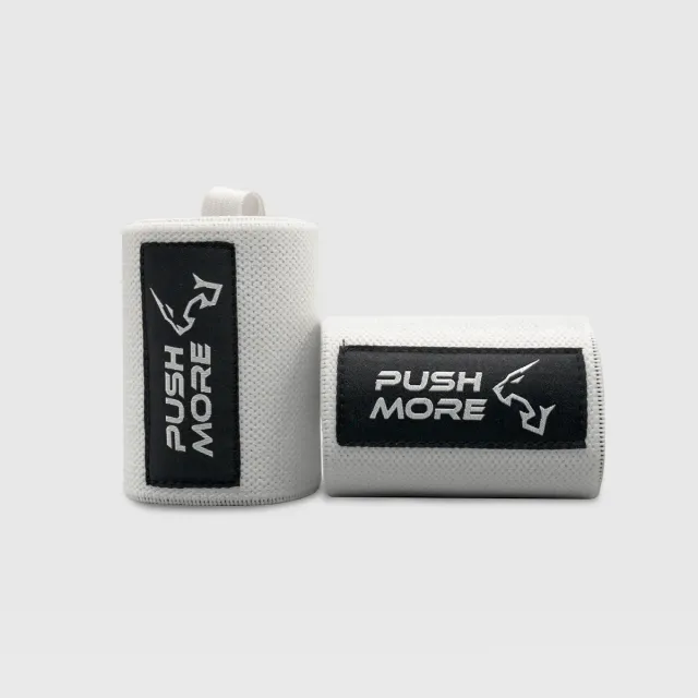 Push More White Polsiere Palestra 1 Paio Supporto Polsi Elastici