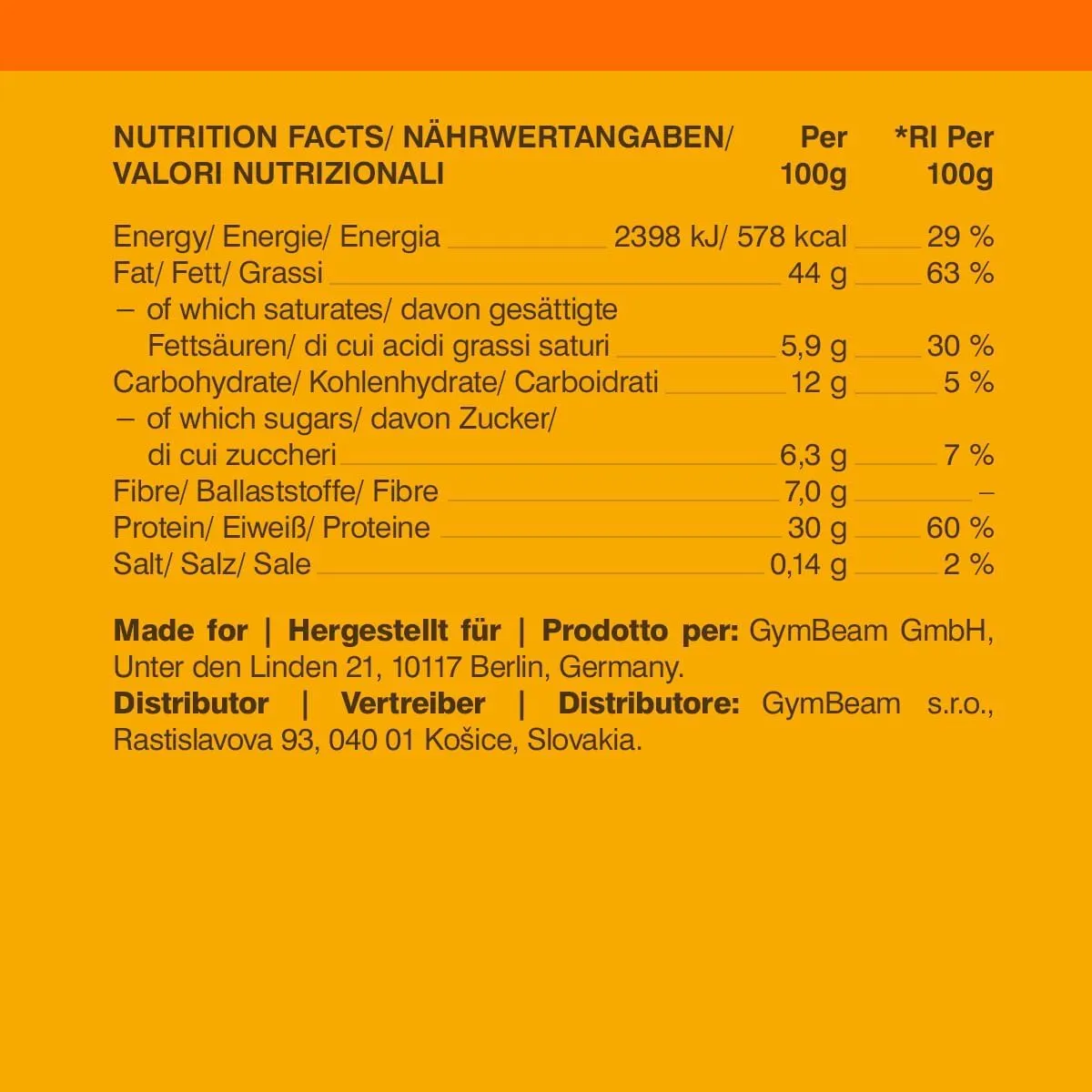 GymBeam Burro di Arachidi Proteico Cioccolato 900 g senza zuccheri