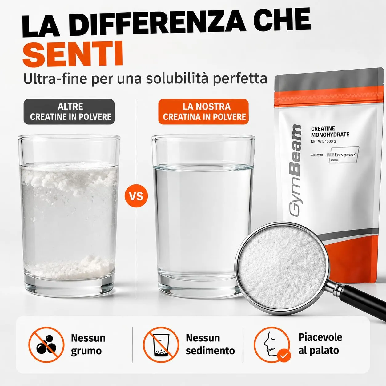 GymBeam Creatina Monoidrato Micronizzata 250 g Neutra Creapure