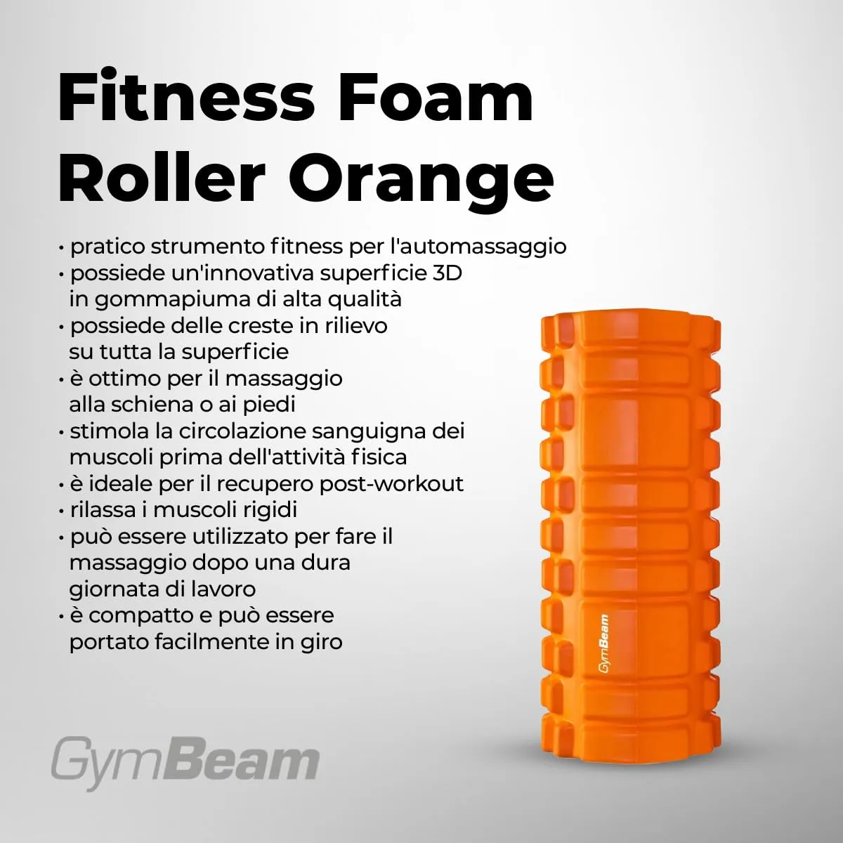 GymBeam Foam Roller fitness arancione recupero muscolare