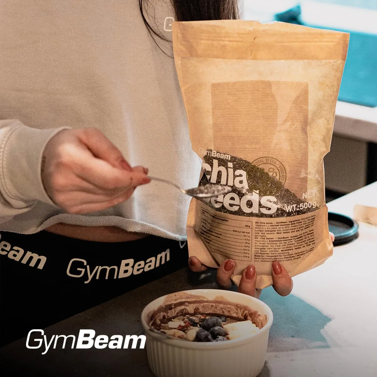 GymBeam Semi di Chia 900 g fibre proteine vegani