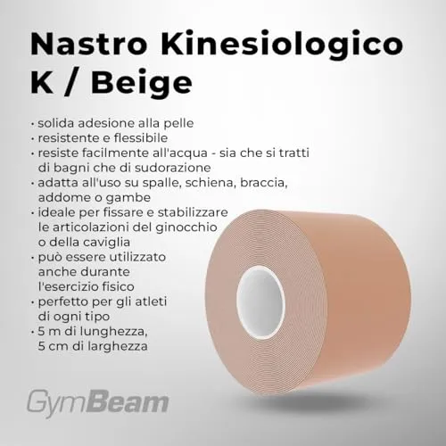 GymBeam K Tape Nastro Kinesiologico Beige 5m