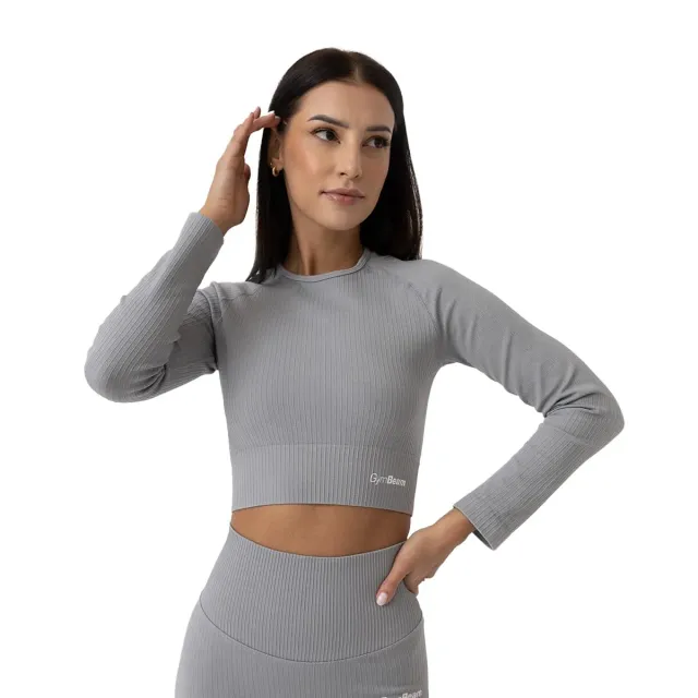 GymBeam Flo crop top coste donna maniche lunghe