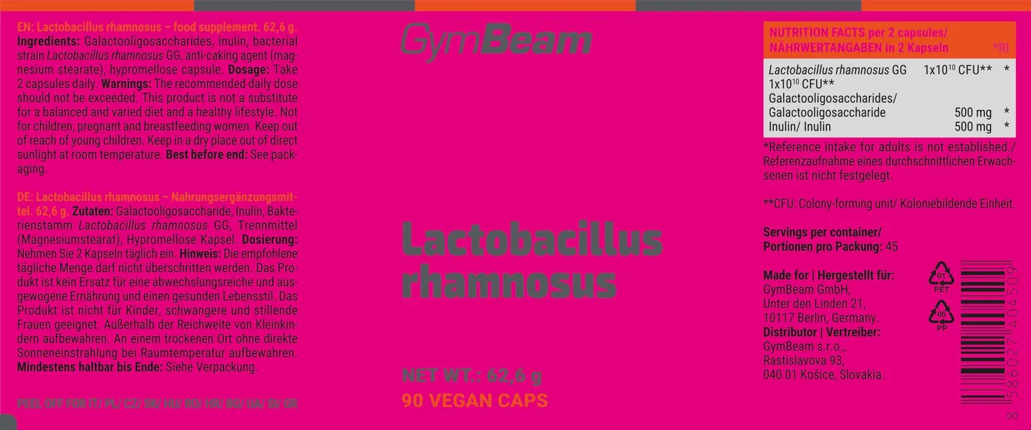 GymBeam Lactobacillus Rhamnosus probiotico 10 miliardi