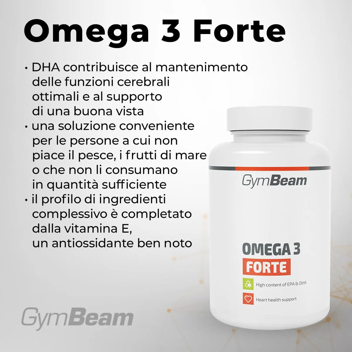 GymBeam Omega 3 Forte Capsule 90 cps Olio Pesce 1000 mg EPA DHA