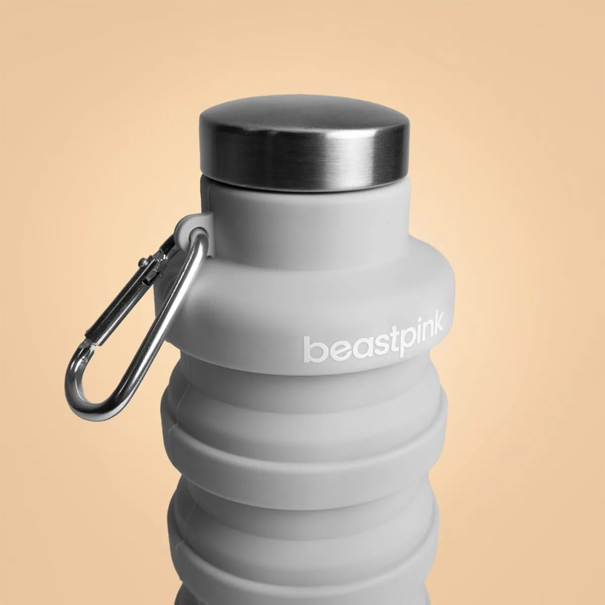GymBeam Borraccia Pieghevole 500 ml bottiglia silicone grigia