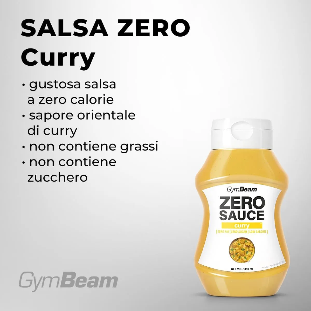 GymBeam Salsa Zero Curry 350 ml senza calorie