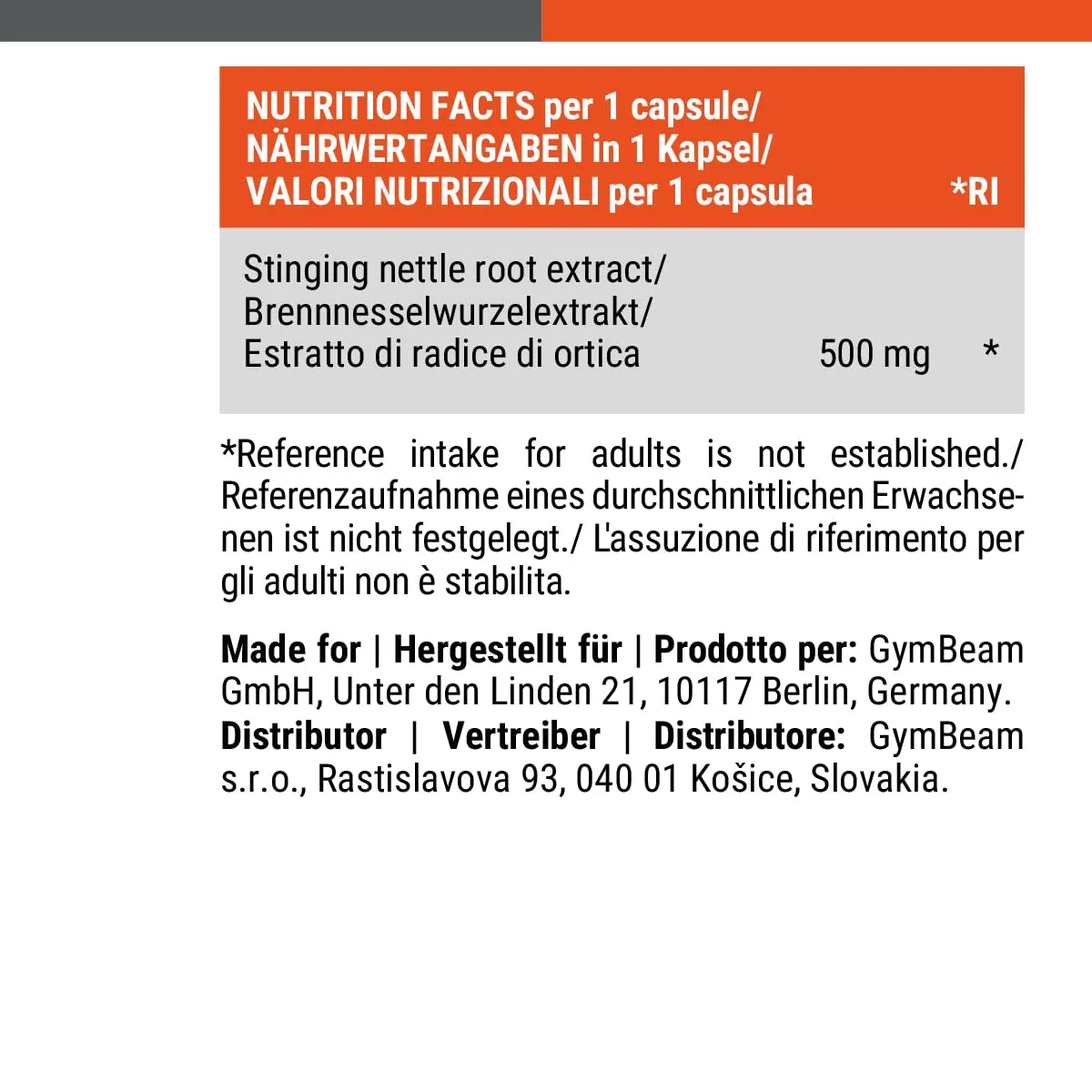 GymBeam Estratto Ortica capsule 90 cps 500 mg drenante