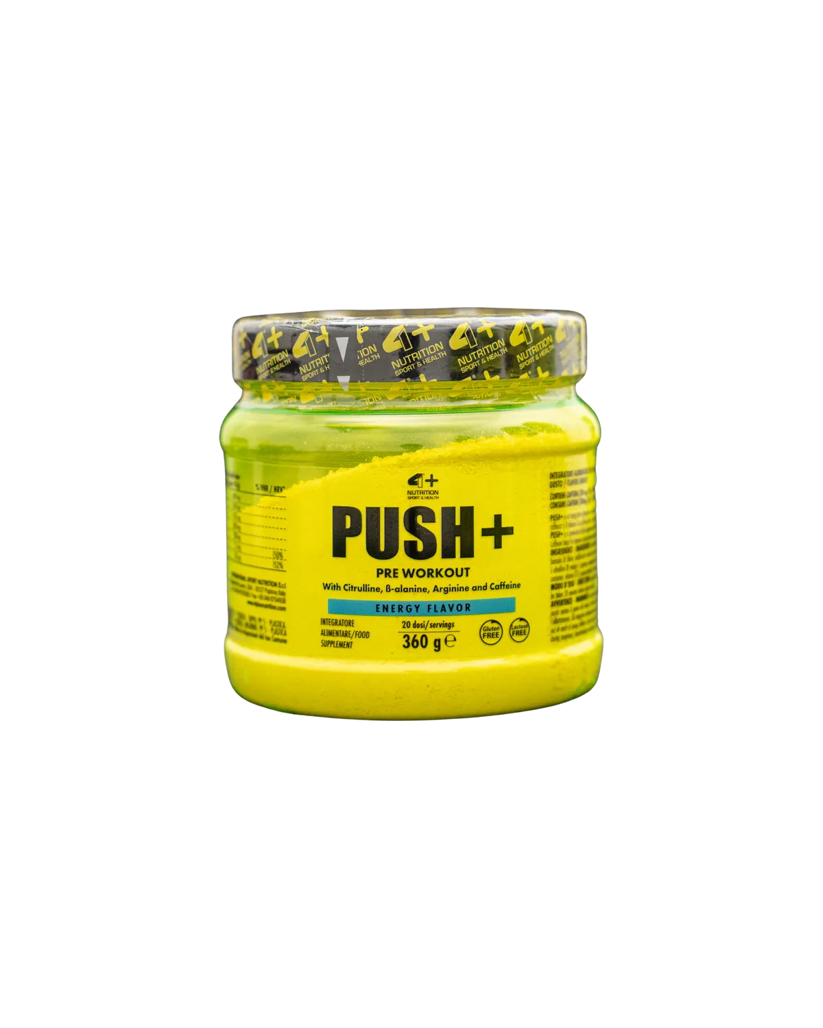 4 Plus Nutrition Push+ pre workout 360 g beta alanina energia