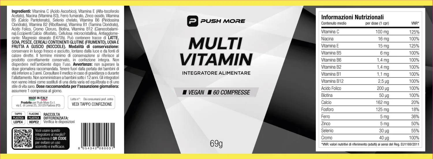 Push More RIV Multivitamin Multivitaminico 60 Compresse Completo