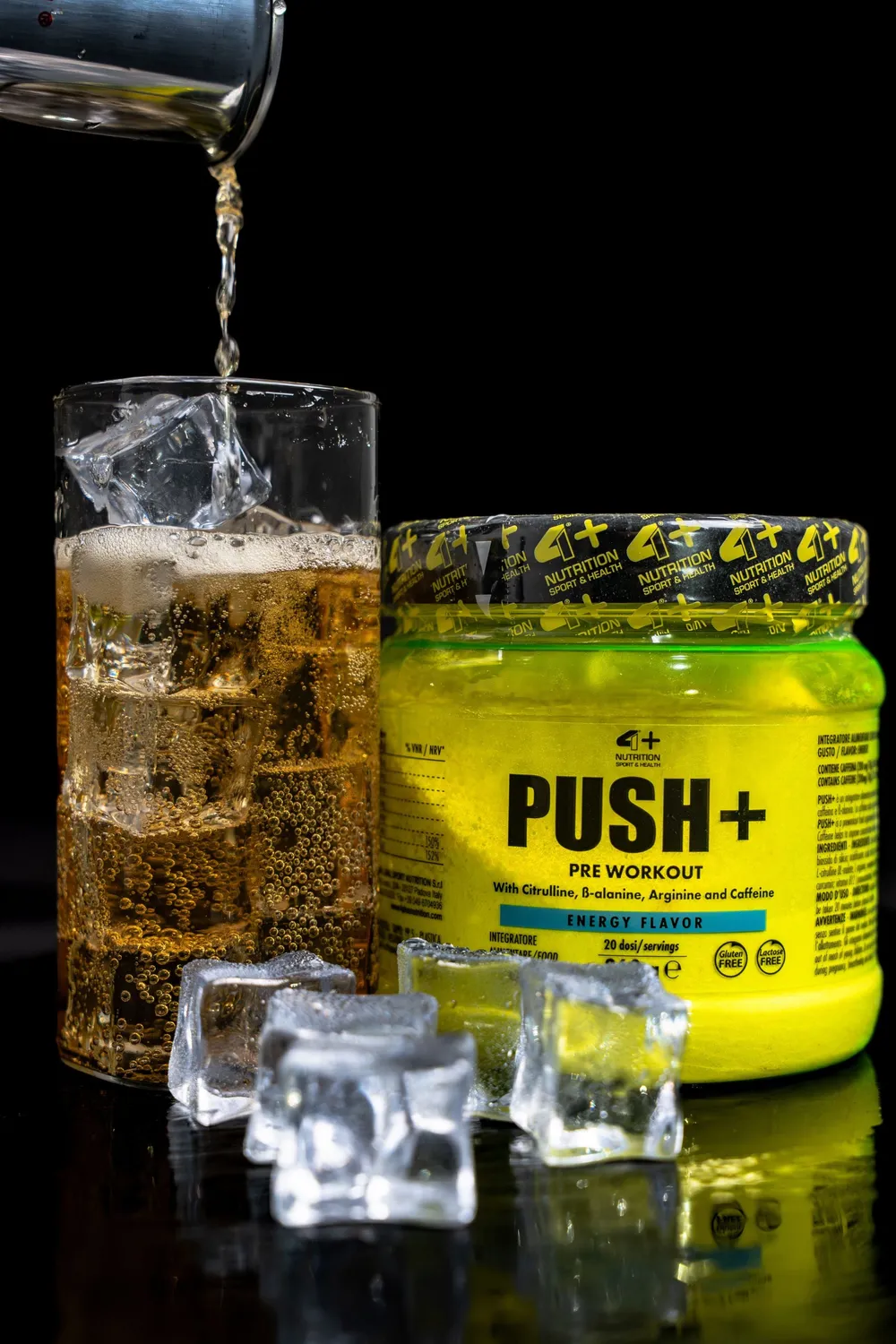 4 Plus Nutrition Push+ pre workout 360 g beta alanina energia