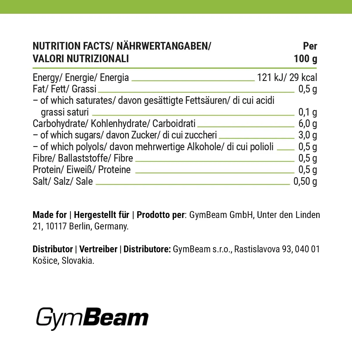 GymBeam Jammy Spread Marmellata Mela 220 g Senza Zucchero