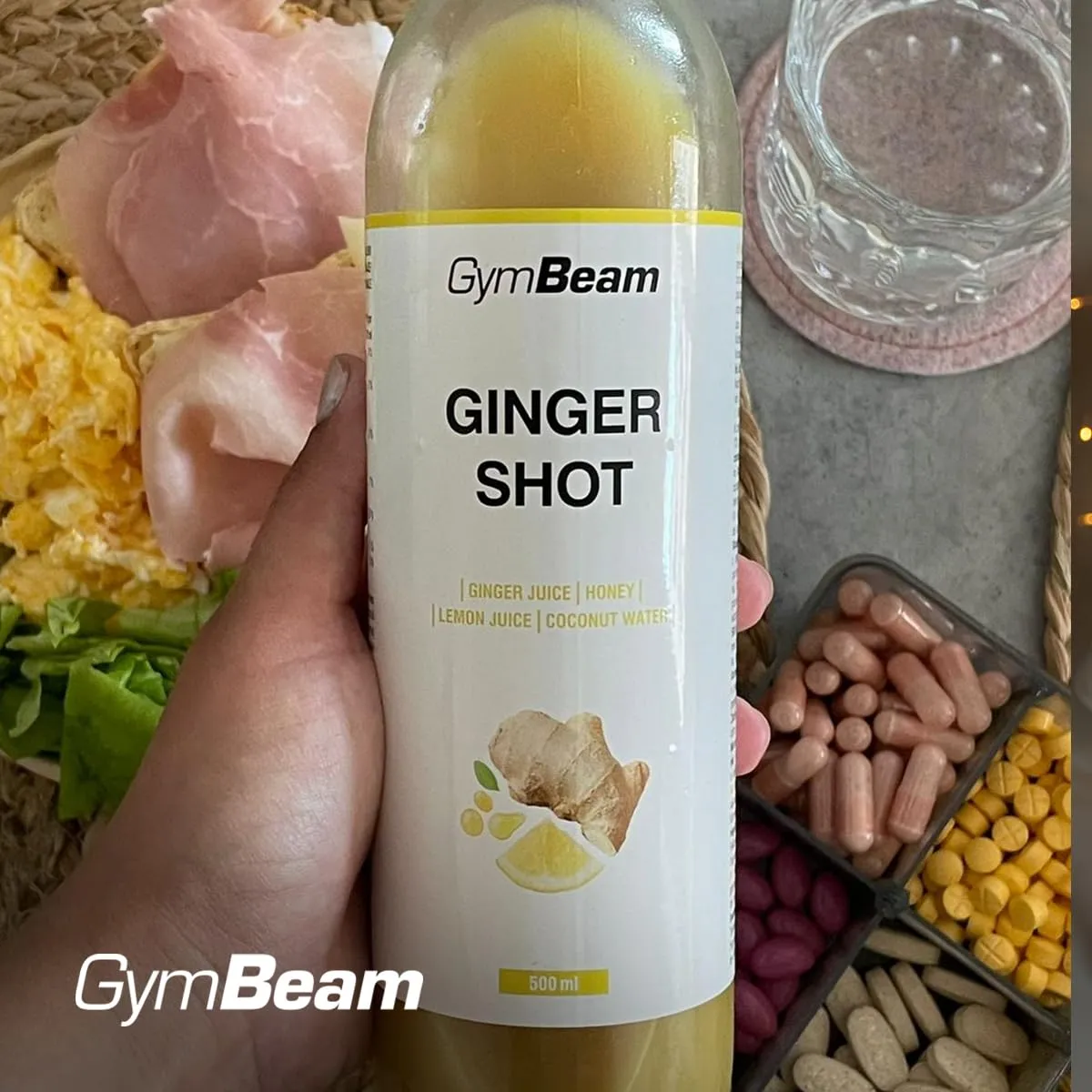 GymBeam Shot Zenzero Succo Miele Limone 500 ml Naturale