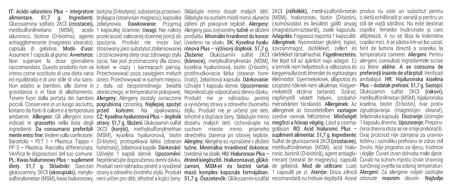 GymBeam Acido Ialuronico Plus Integratore Articolazioni 60 Capsule