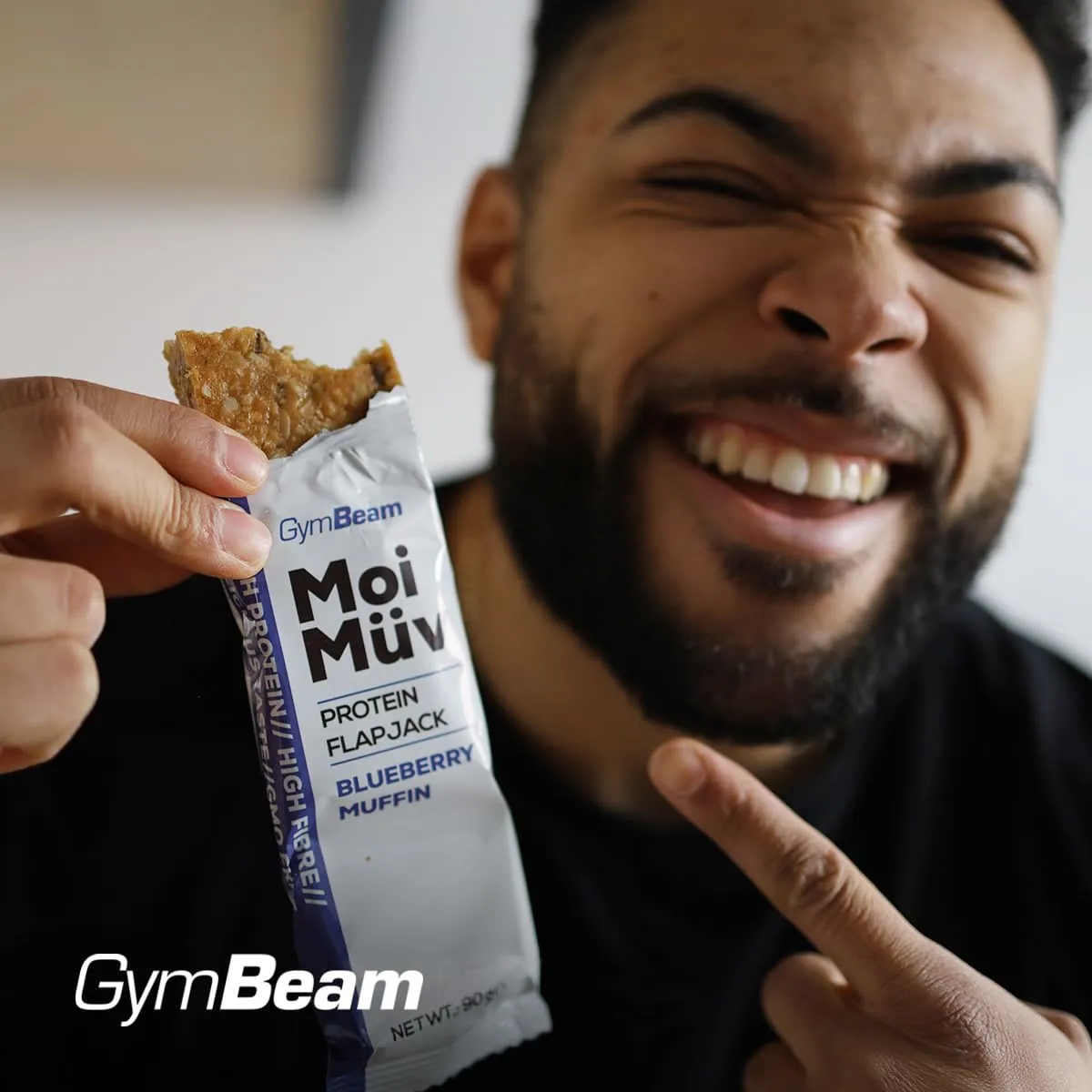 GymBeam MoiMüv Protein Flapjack barrette 12x90g banana 20g proteine