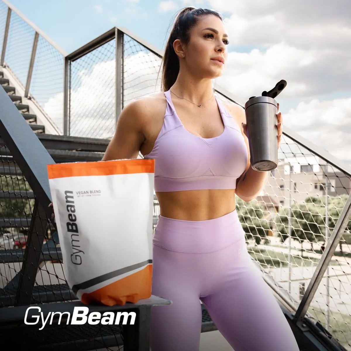 GymBeam Vegan Blend proteine 1000 g cioccolato pisello riso canapa