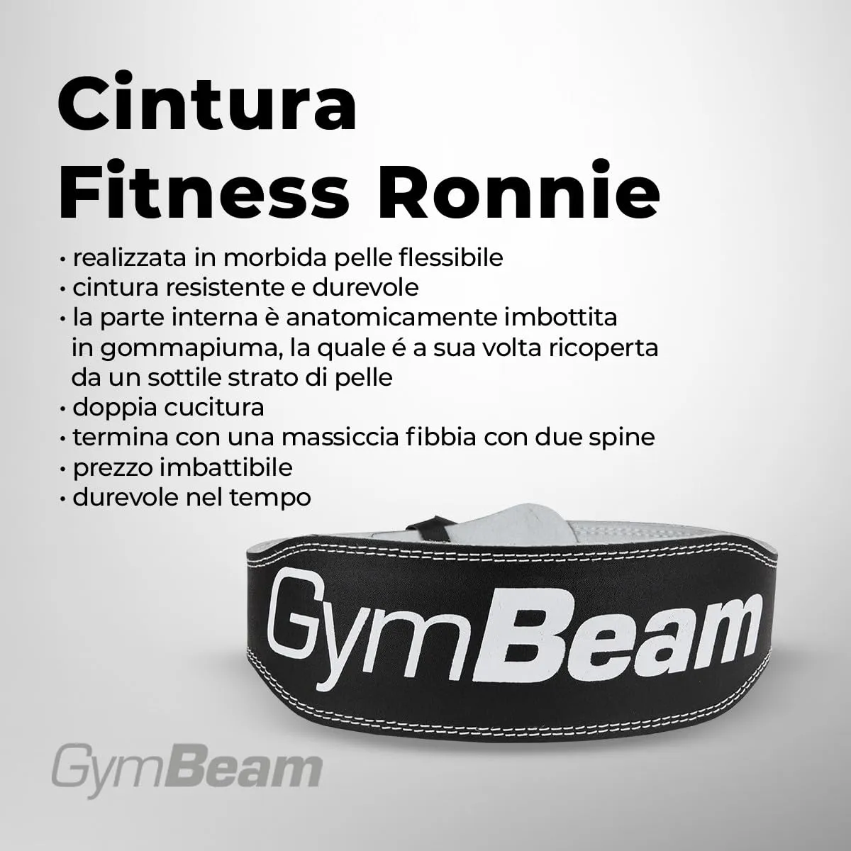 GymBeam Ronnie cintura palestra pelle imbottita