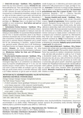 Gym Beam Muschio Marino Irlandese essiccato Chondrus Crispus vegano