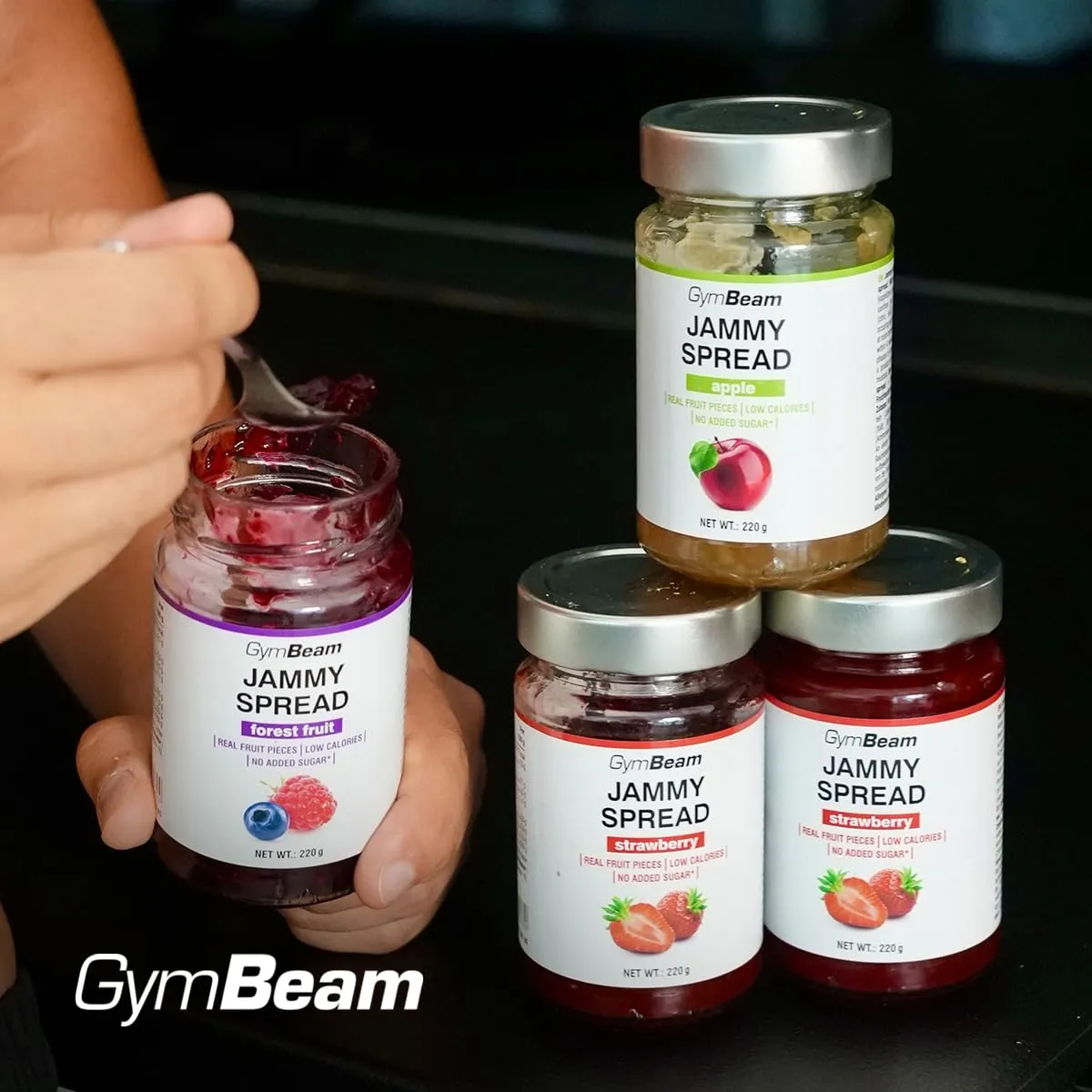 GymBeam Jammy Spread Marmellata Mela 220 g Senza Zucchero