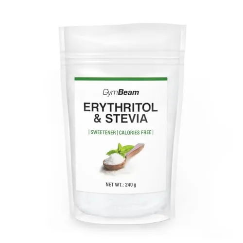GymBeam Eritritolo e Stevia dolcificante 240g zero calorie denti