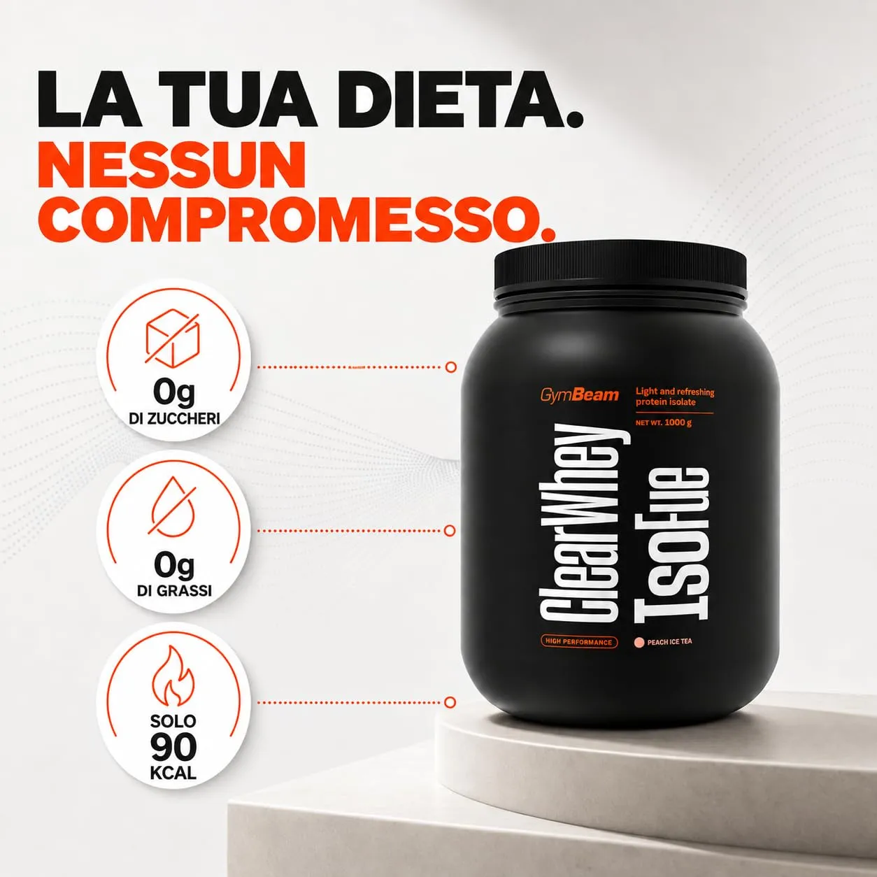 GymBeam Clear Whey proteine isolate 1000 g cocomero