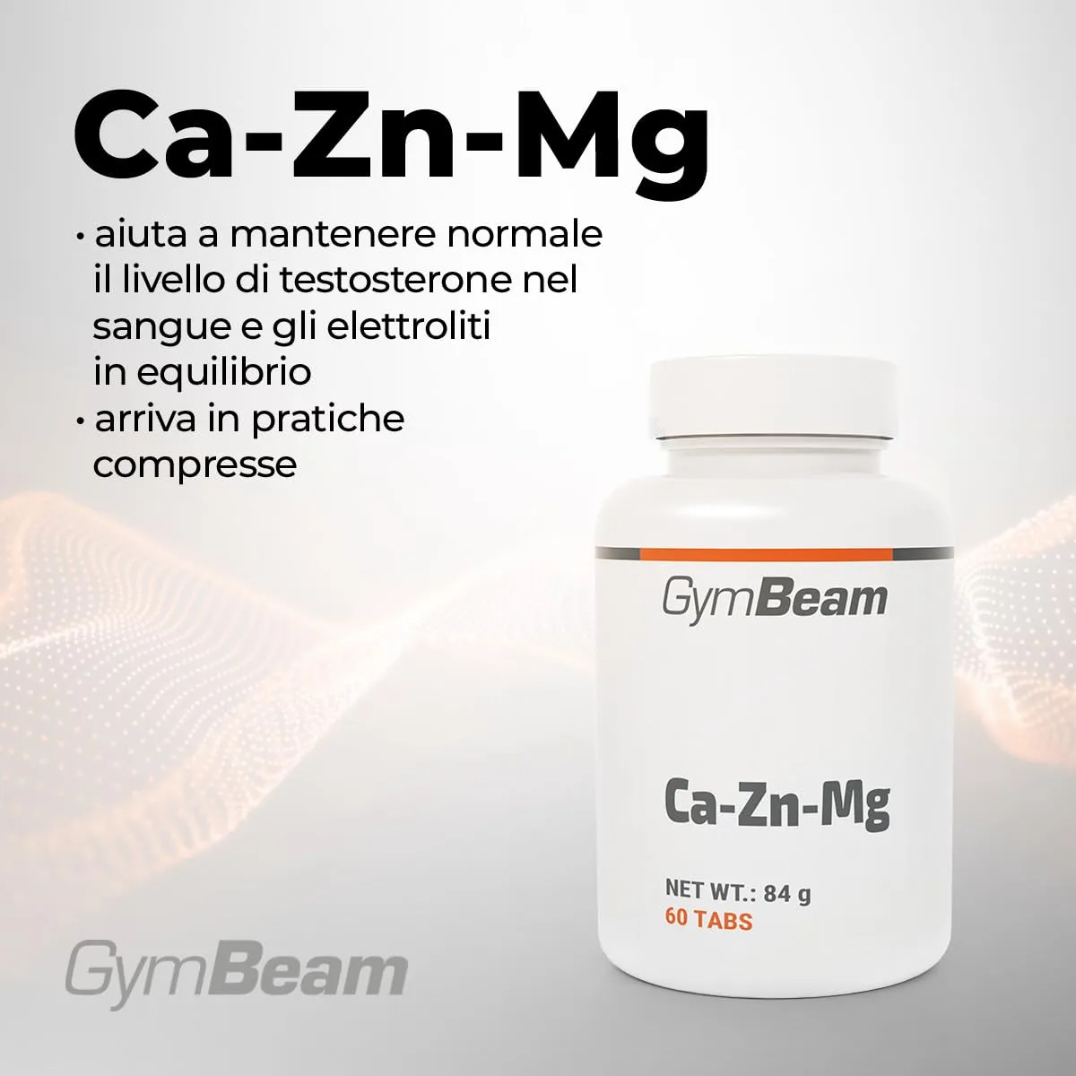 GymBeam Ca-Zn-Mg Integratore 60 Compresse Minerali