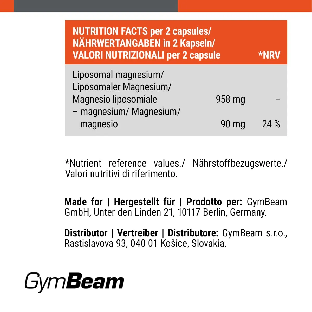 GymBeam Magnesio Liposomiale capsule alto assorbimento 95%
