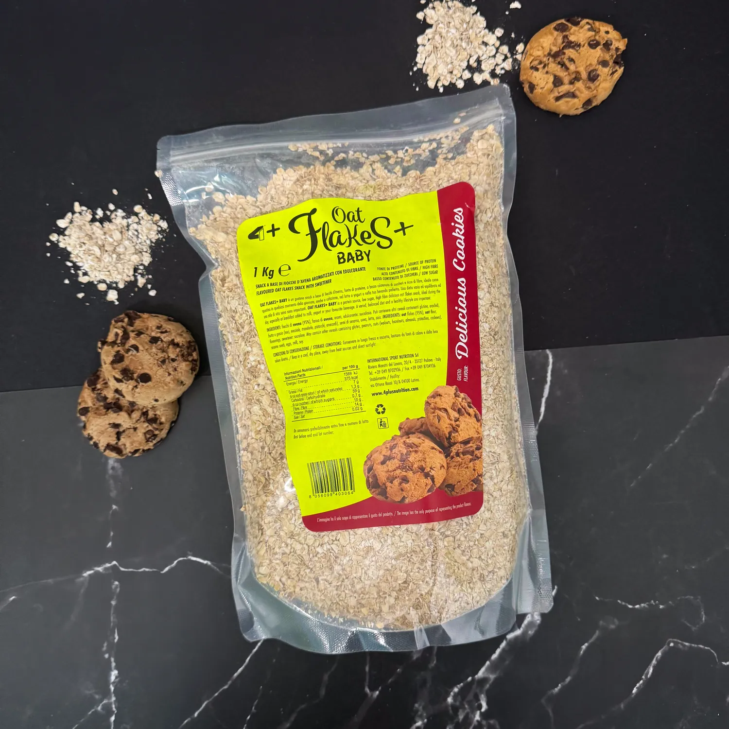 4 Plus Nutrition Oat Flakes+ Baby Fiocchi Avena 1 Kg Cookies