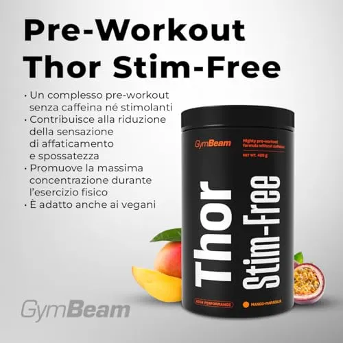 GymBeam Thor Stim-Free pre workout Mango-Maracuja 420 g