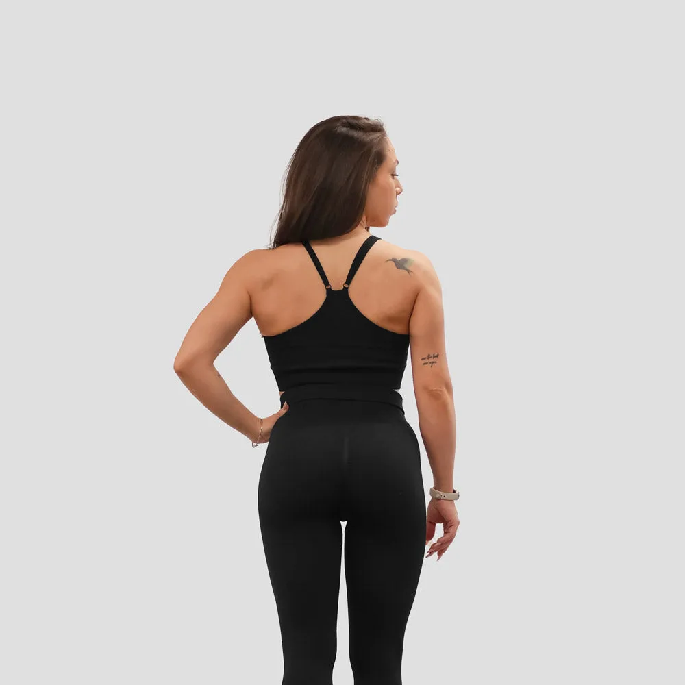 Push More Azura Black top sportivo nero coppette