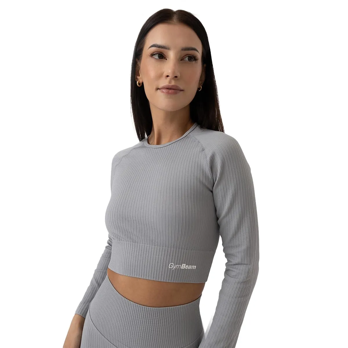 GymBeam Flo crop top coste donna maniche lunghe