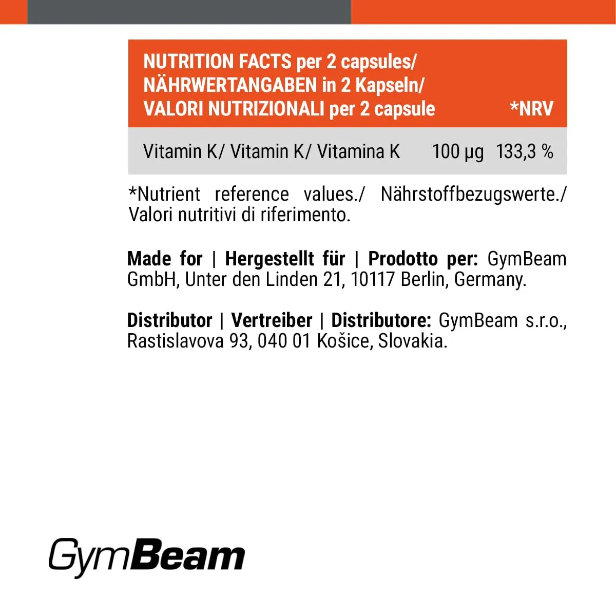 GymBeam Vitamina K2 MK-7 Capsule Ossa e Coagulazione