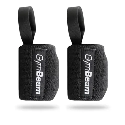 GymBeam Wrist Wrap Press fasce polsi pesi cotone nero