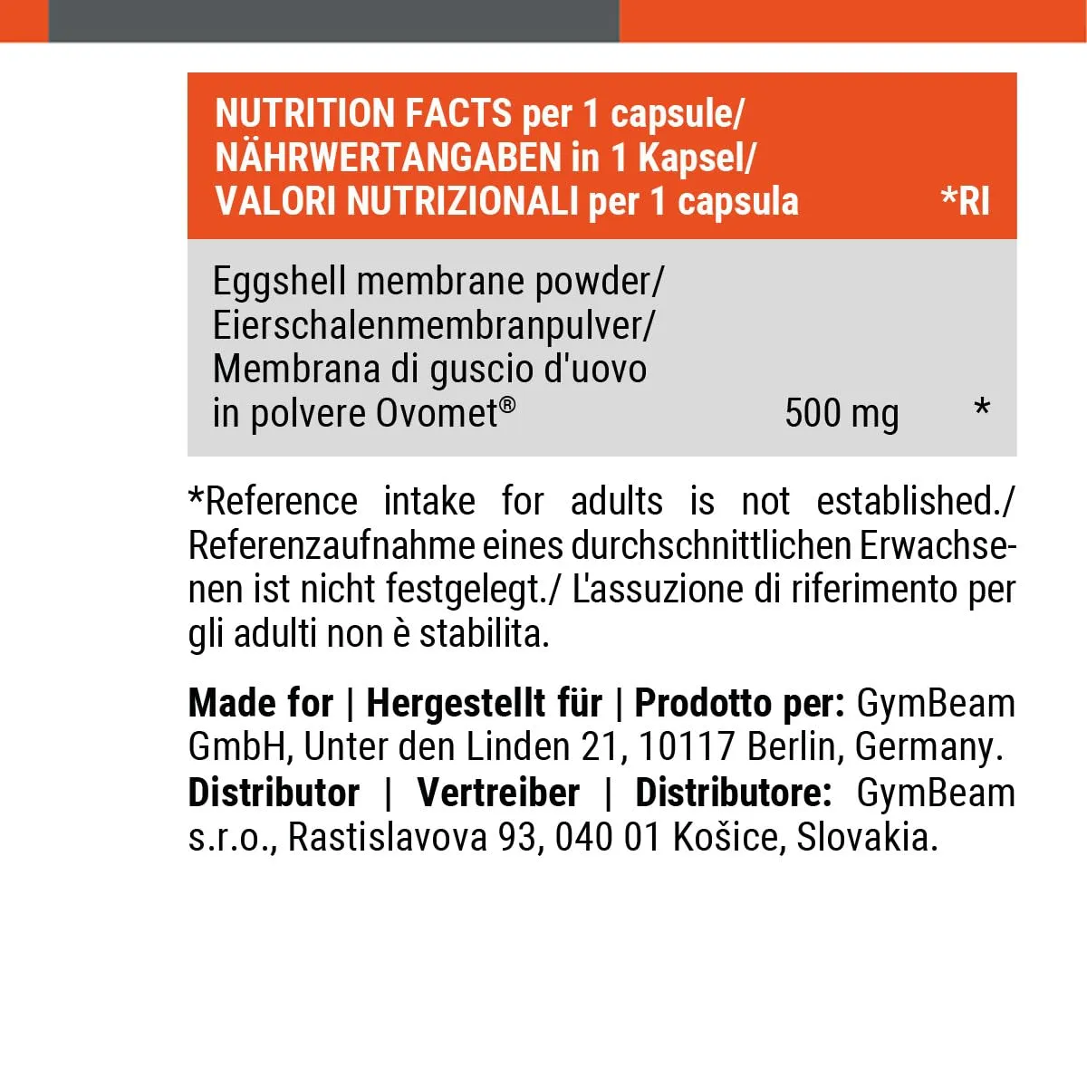 GymBeam Membrana Uovo Integratore 60 cps