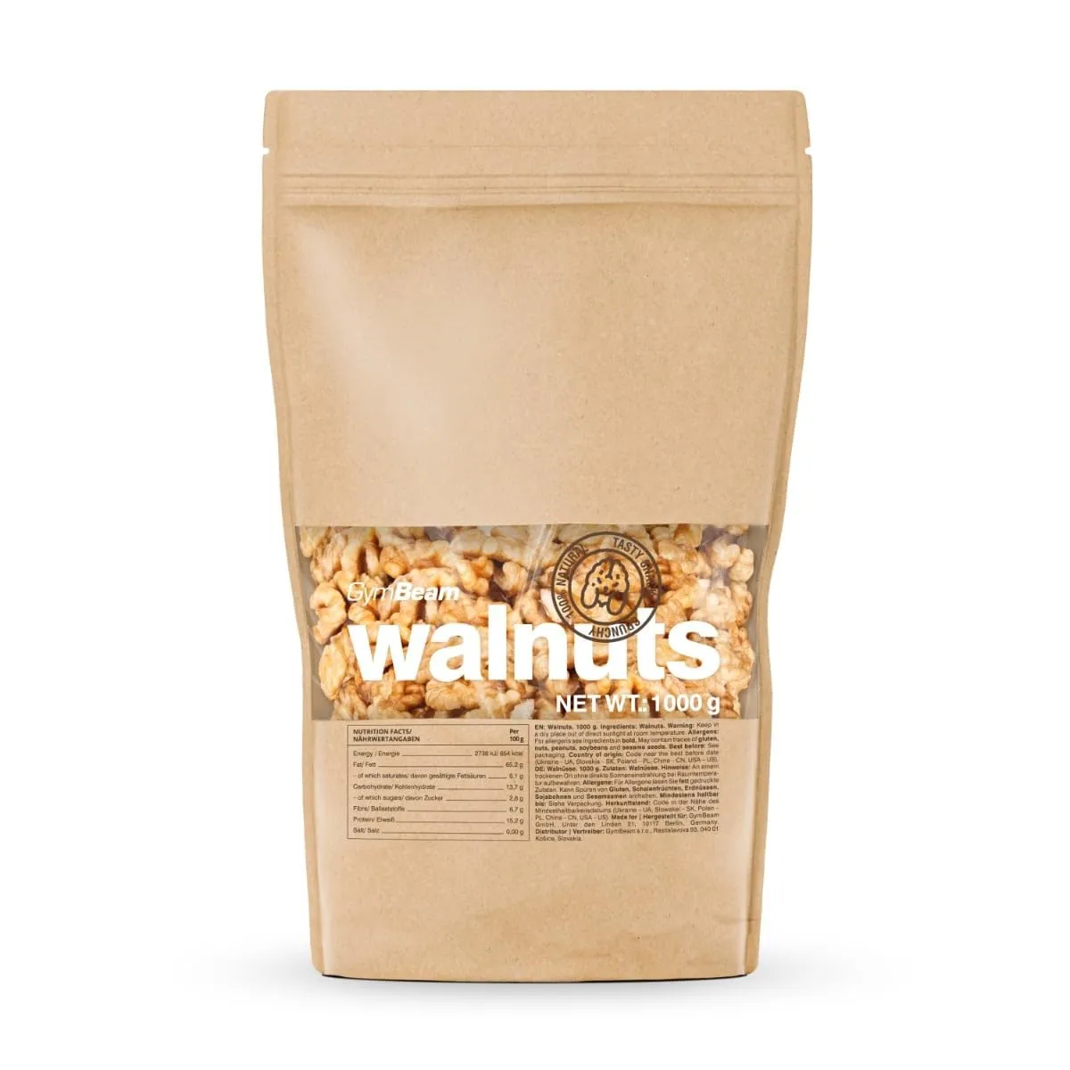 GymBeam Noci Sgusciate al Naturale 500 g Non Tostate