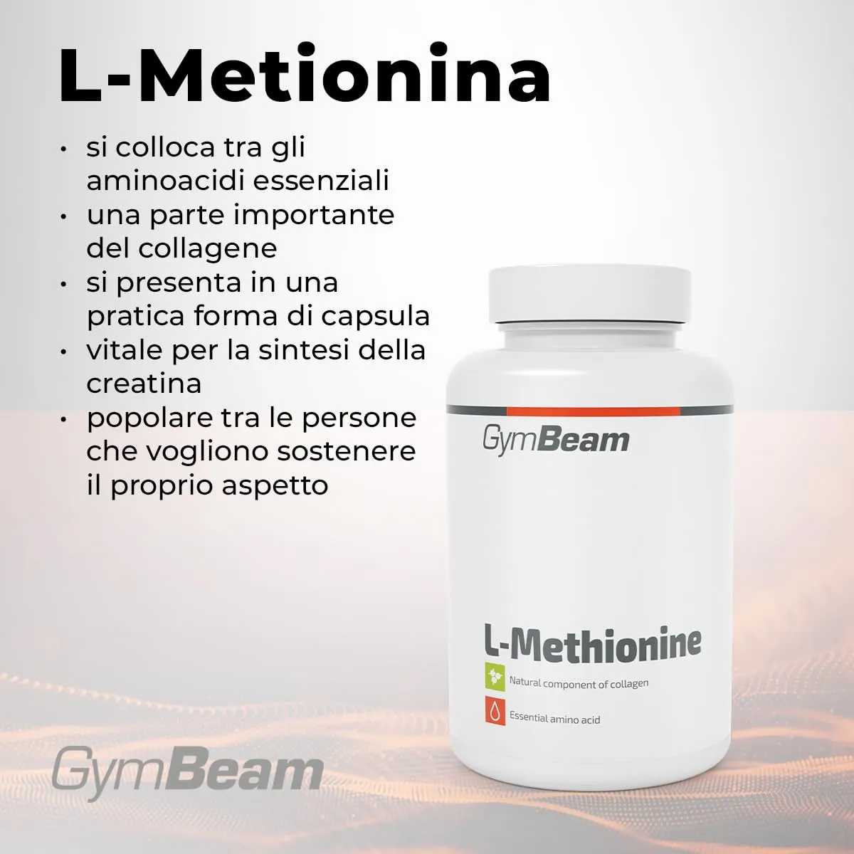 GymBeam L-Metionina 500 mg capsule 120 pezzi vegane