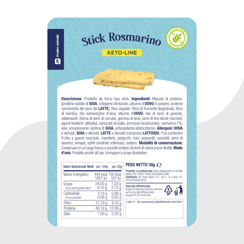 Push More RIV Stick Rosmarino snack proteico 30g senza glutine