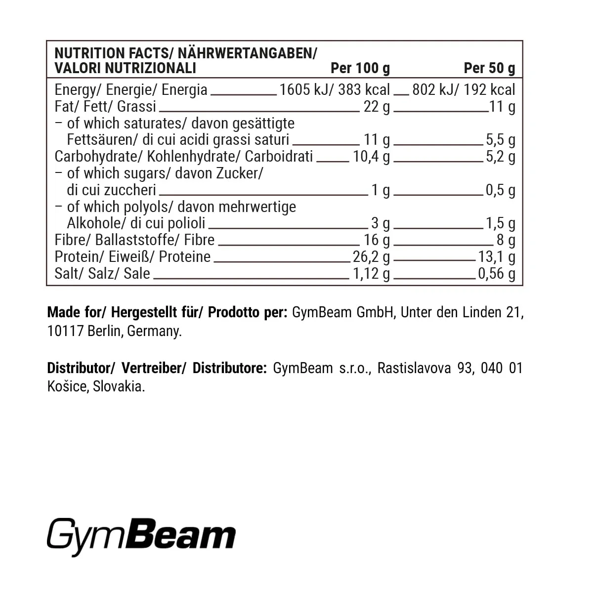 GymBeam Croissant Proteico Cacao 10x50g senza glutine