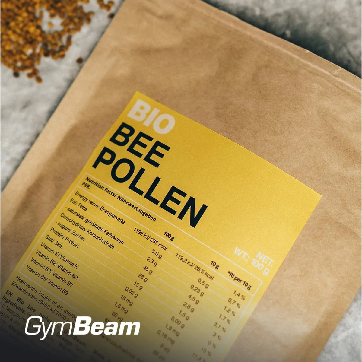 GymBeam Polline d'Api BIO granuli 100 g superfood proteico