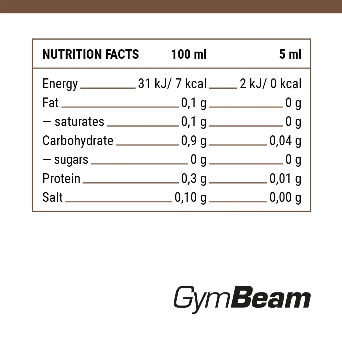 GymBeam Sciroppo ZERO sciroppo 350 ml cioccolato e nocciola