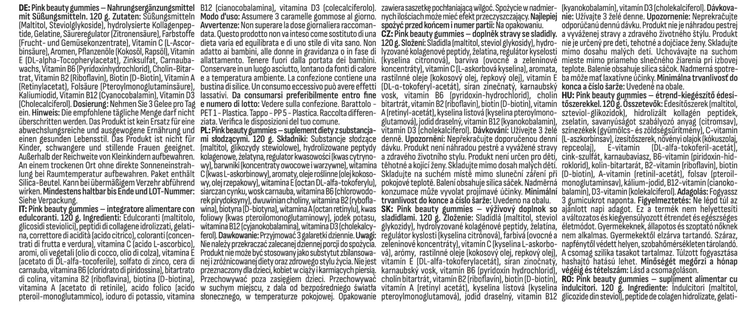 GymBeam Pink Beauty caramelle gommose 60 capsule