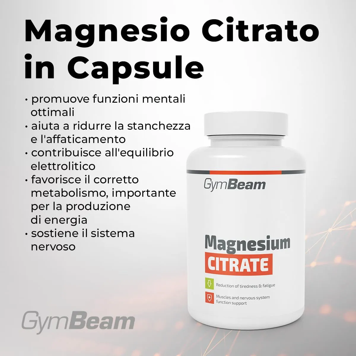 GymBeam Magnesio Citrato capsule forza recupero