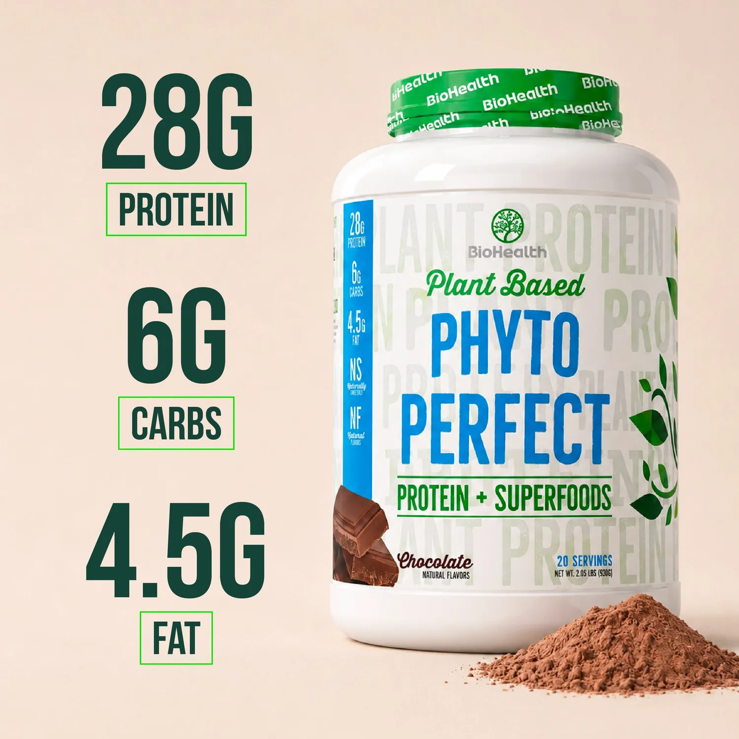 BioHealth Phyto Perfect vegane vaniglia 2 lb 28 g