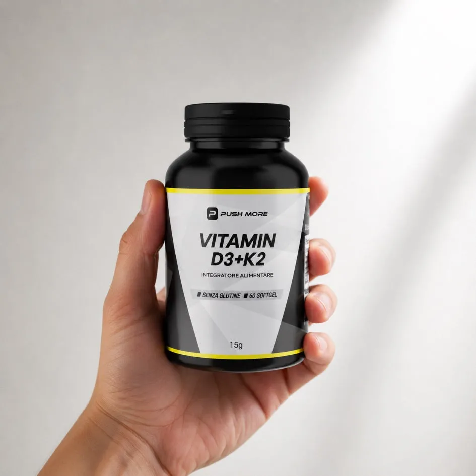Push More RIV Vitamin D3+K2 Integratore 60 Capsule Ossa
