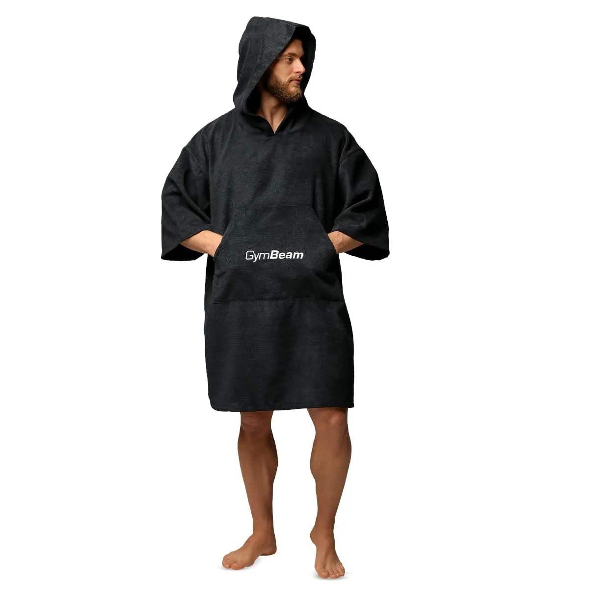 GymBeam Terry Towel poncho microfibra con cappuccio